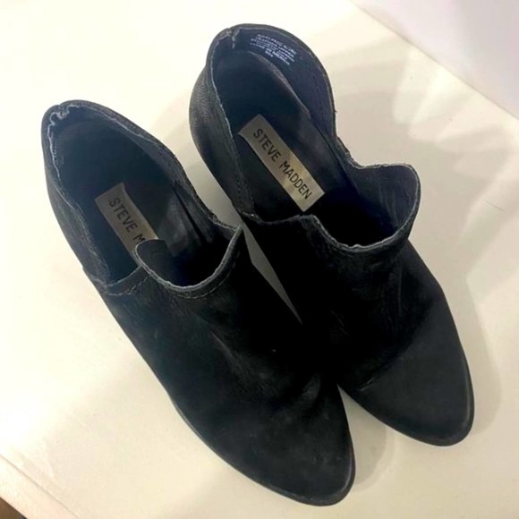 Steve Madden Adelphie Womens Ankle Boots size 6.5M Black Distressed Leather - Picture 8 of 10